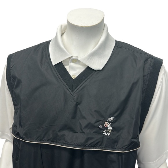 NWT Walt Disney World Golf Links Tech Mickey Embroidered Black Windbreaker Vest - Picture 8 of 13